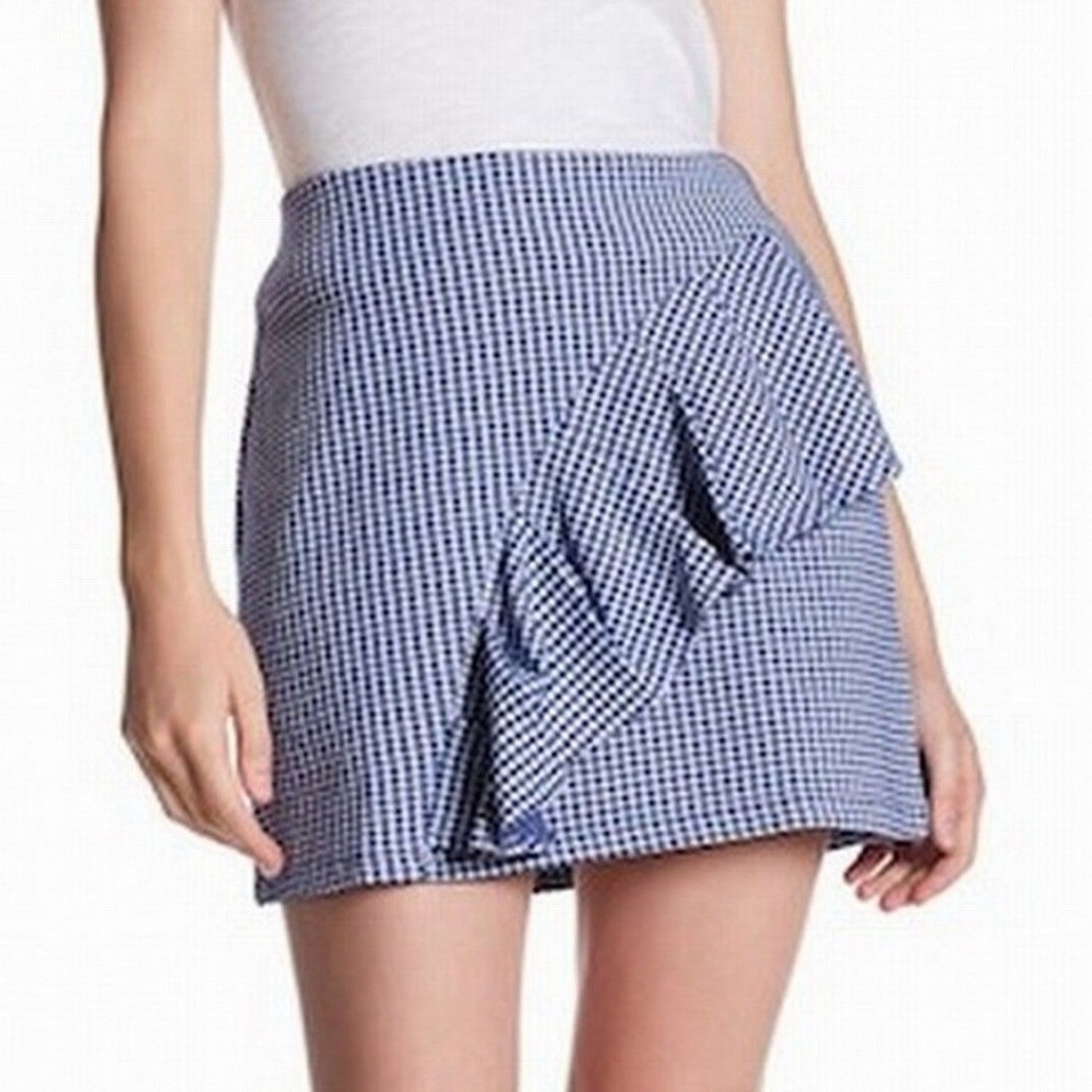 Topshop Checkered Ruffle Skirt size 6   B17